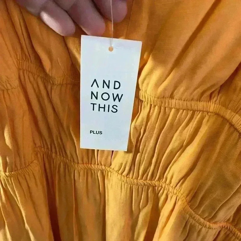 🆕And Now This Plus-Size Tier Light Orange Maxi Dress 0XL🆕 - Picture 15 of 16